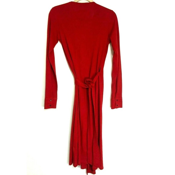 Oilily Maxi Wrap Dress Red Embroidered Long Sleeve - Picture 2 of 6